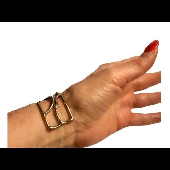 Vintage Handcrafted Silver/ Gold Bangle Bracelet - Picture 2 of 7